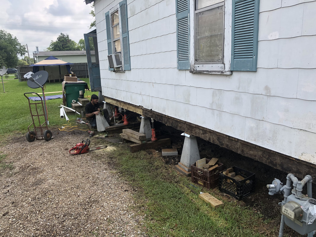 Foundation Repair Contractor doing beam and sill replacement in Rayne, LA