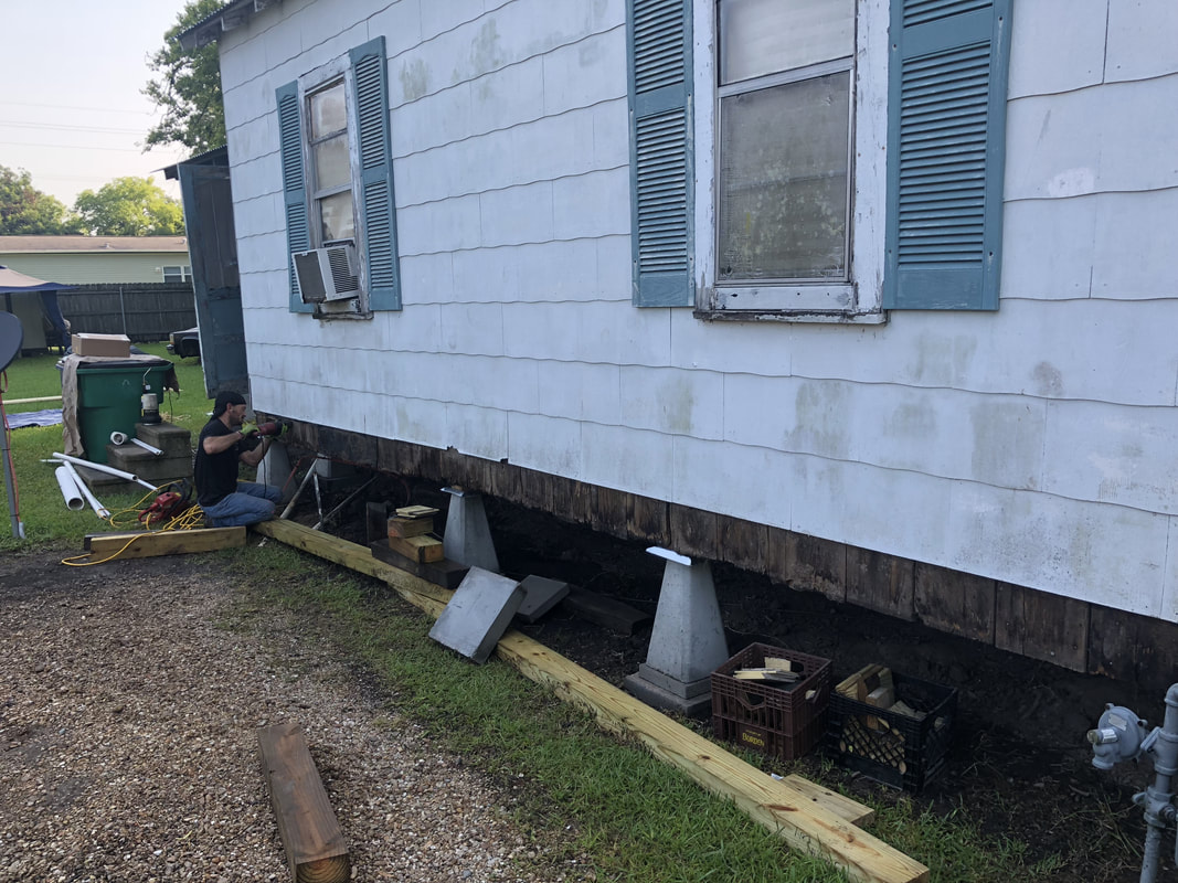 House Lifting and Leveling Project followed by Foundation Repair and beam replacement in Rayne, LA